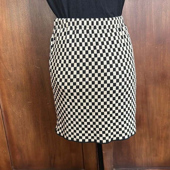 Vintage 80s-90s Houndstooth Sweater Skirt S/M - Picture 1 of 9